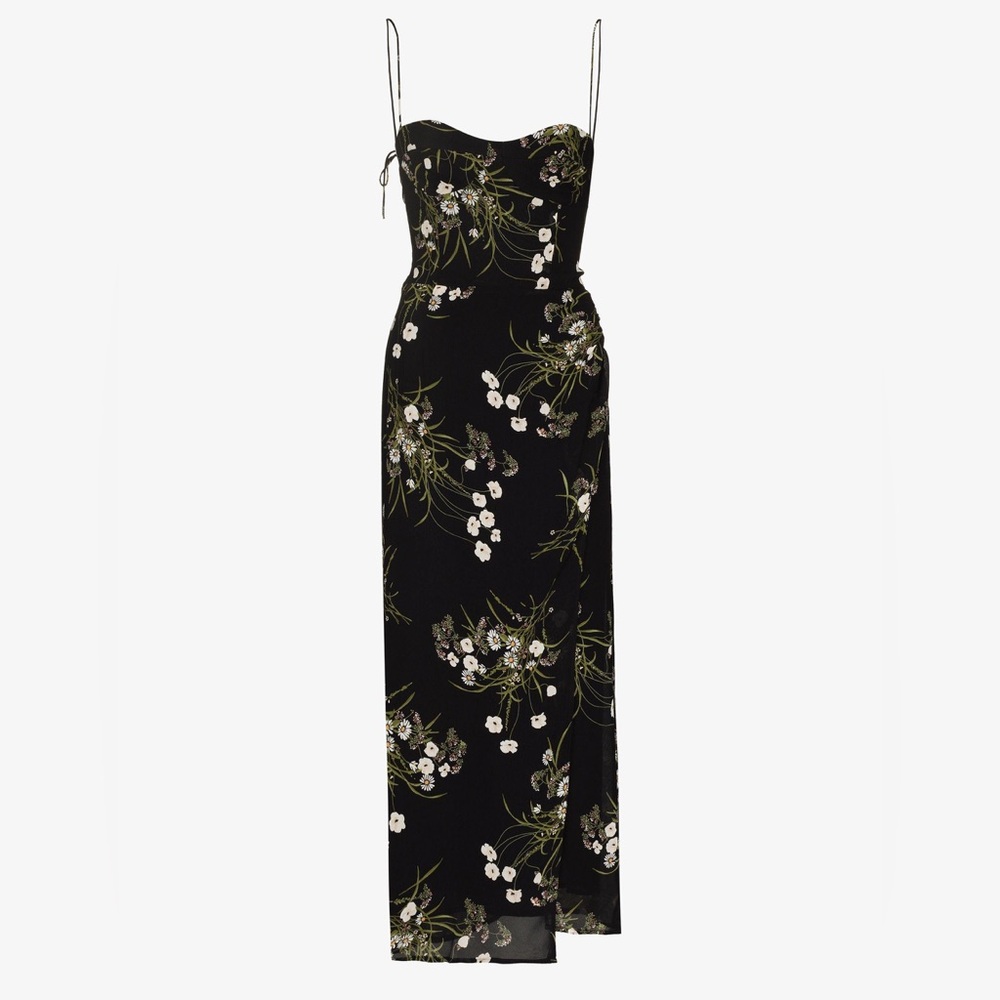 Reformation Kourtney Dress Black Floral
